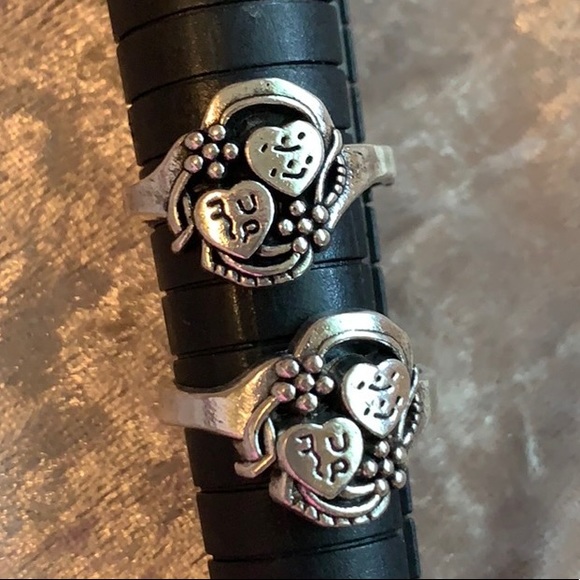 Vintage Matching Rings couples BFFs silver plated - Picture 7 of 14